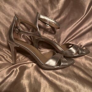 Silver Sandal Heels - Naturalizer